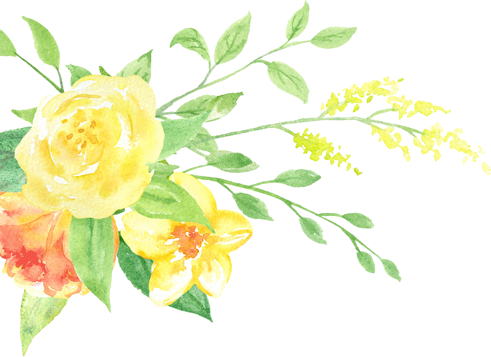 Watercolor yellow flower bouquet