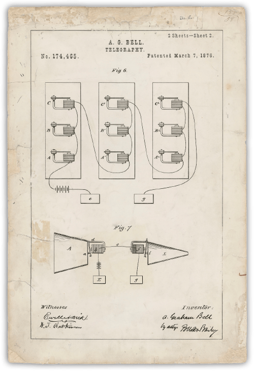 A. G. Bell Telegraphy drawing