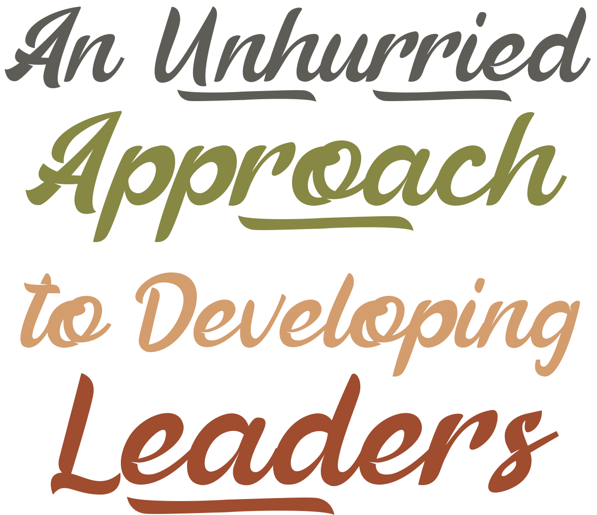 An Unhurried Approach to Developing Leaders title