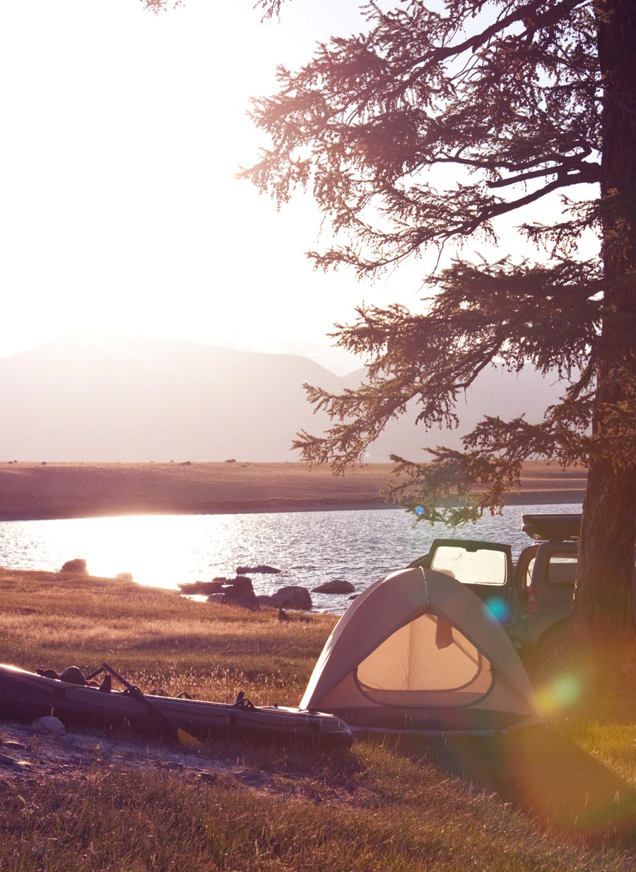 campground next to lake