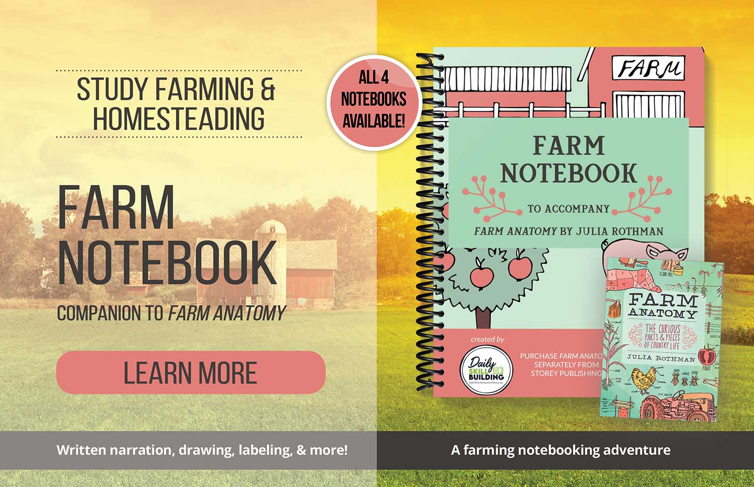 Daily Skill Building Farm Notebook Advertisement