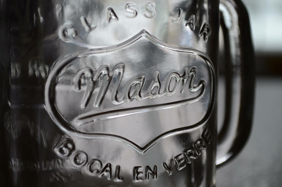 close up of mason jar