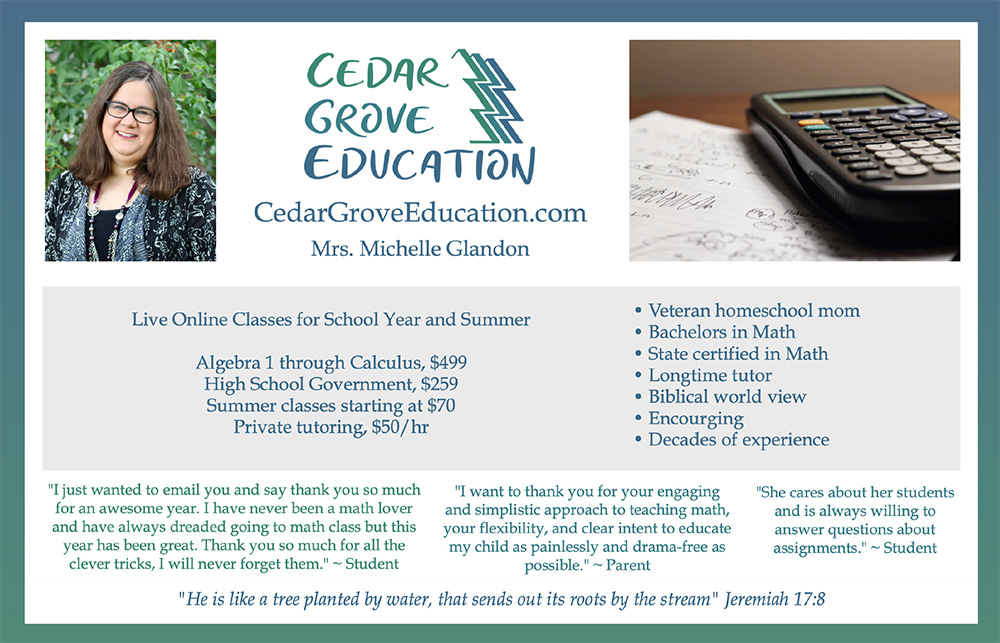 Cedar Grove Education Advertisement