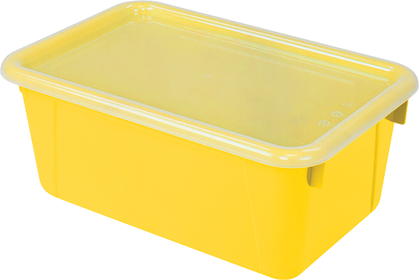 Bright yellow storage bin