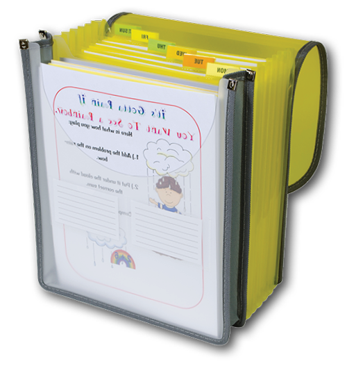 Greenish yellow folder organizer