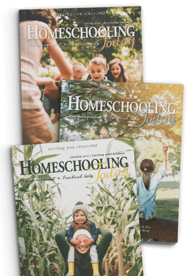 Collage of Homeschooling Today covers