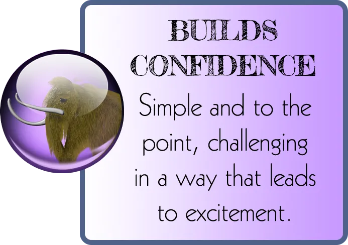 Builds Confidence Simple and to the point, challenging in a way that leads to excitement.