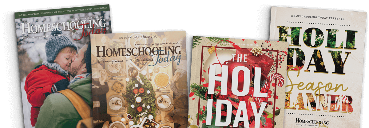 different Holiday edition covers for Homeschooling Today