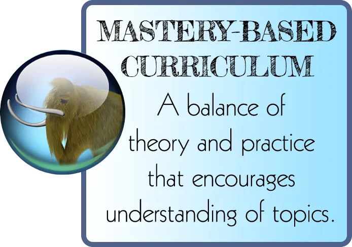 Mastery Based Curriculum A Balance of theory and practice that encourages understanding of topics.