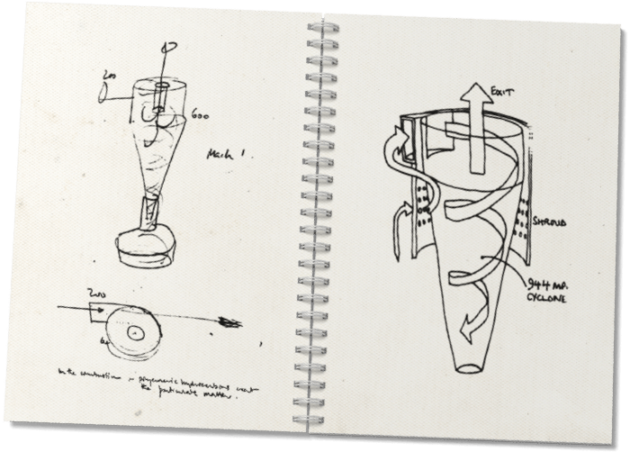 sketchbook with drawings