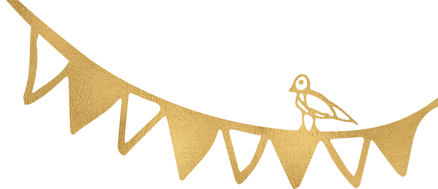 Gold banner with bird on it