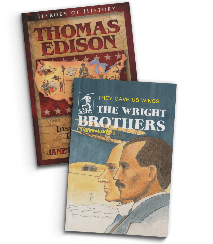 Thomas Edison and The Wright Brothers book covers