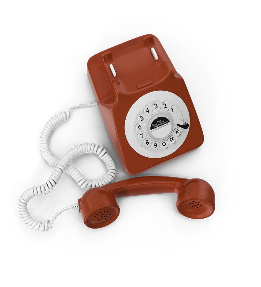 Helpline Phone in the color orange