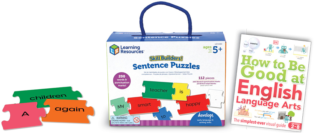 Skill Builders! Sentence Puzzles set and How to Be Good at English Language Arts book
