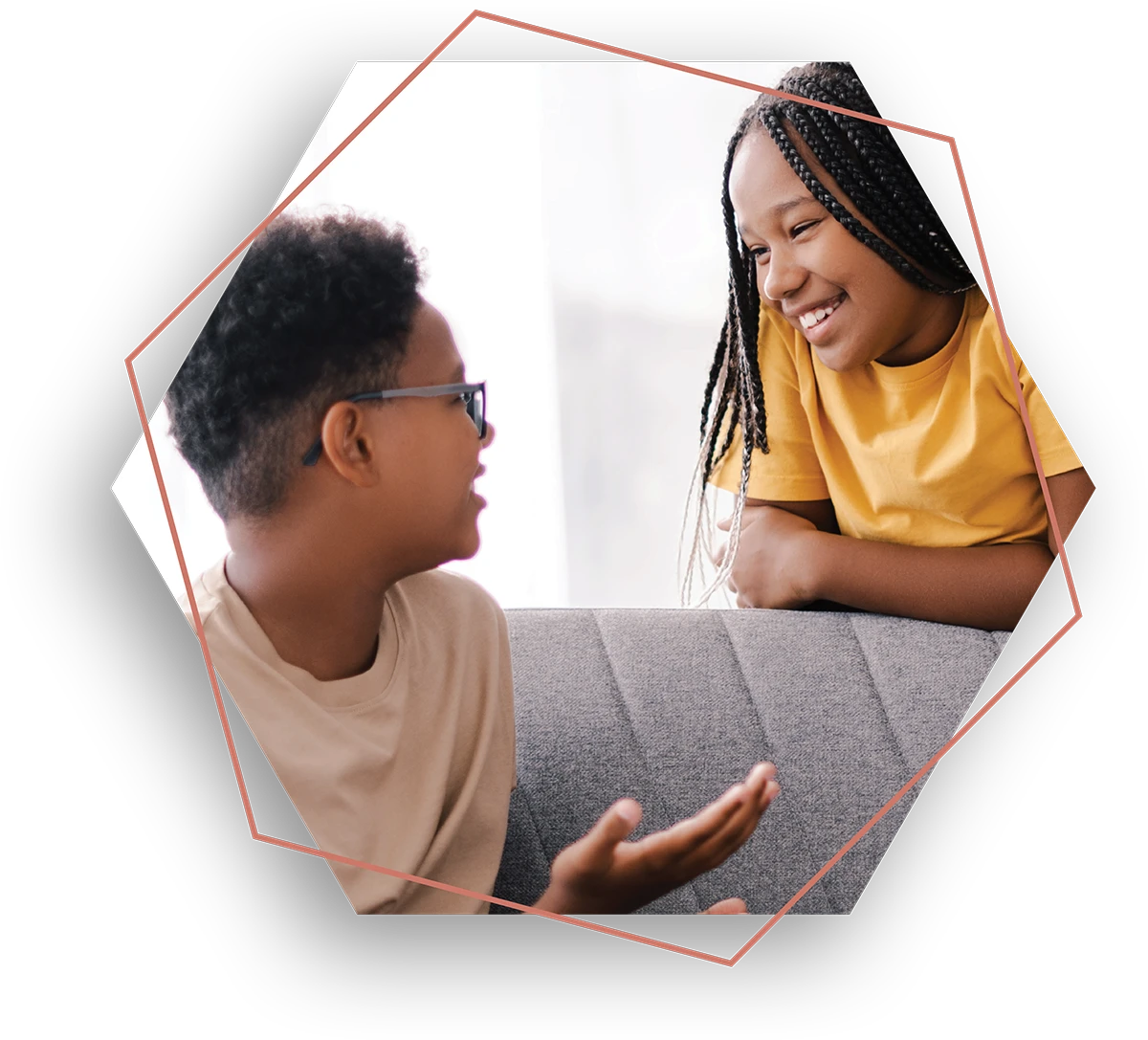two young kids having a conversation