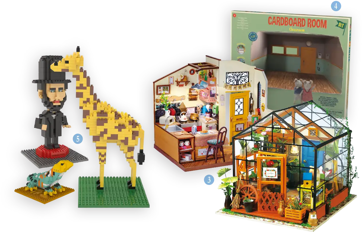 various building toys and replicas
