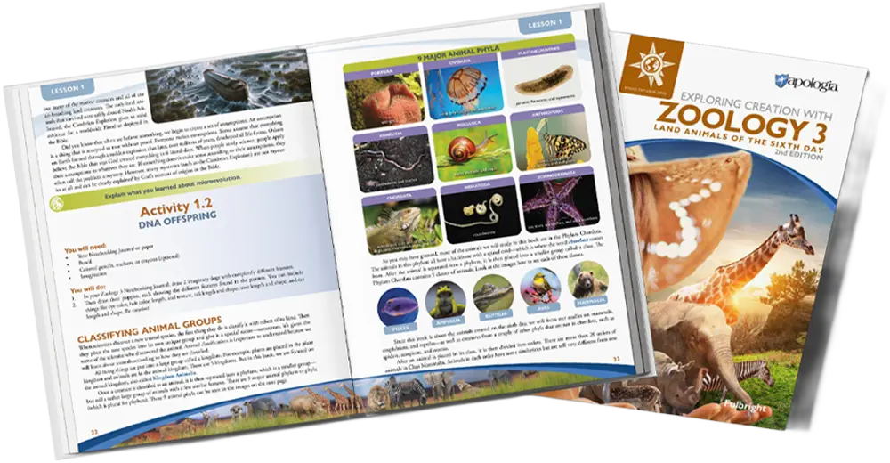 mockup of Zoology 3 Course Set material