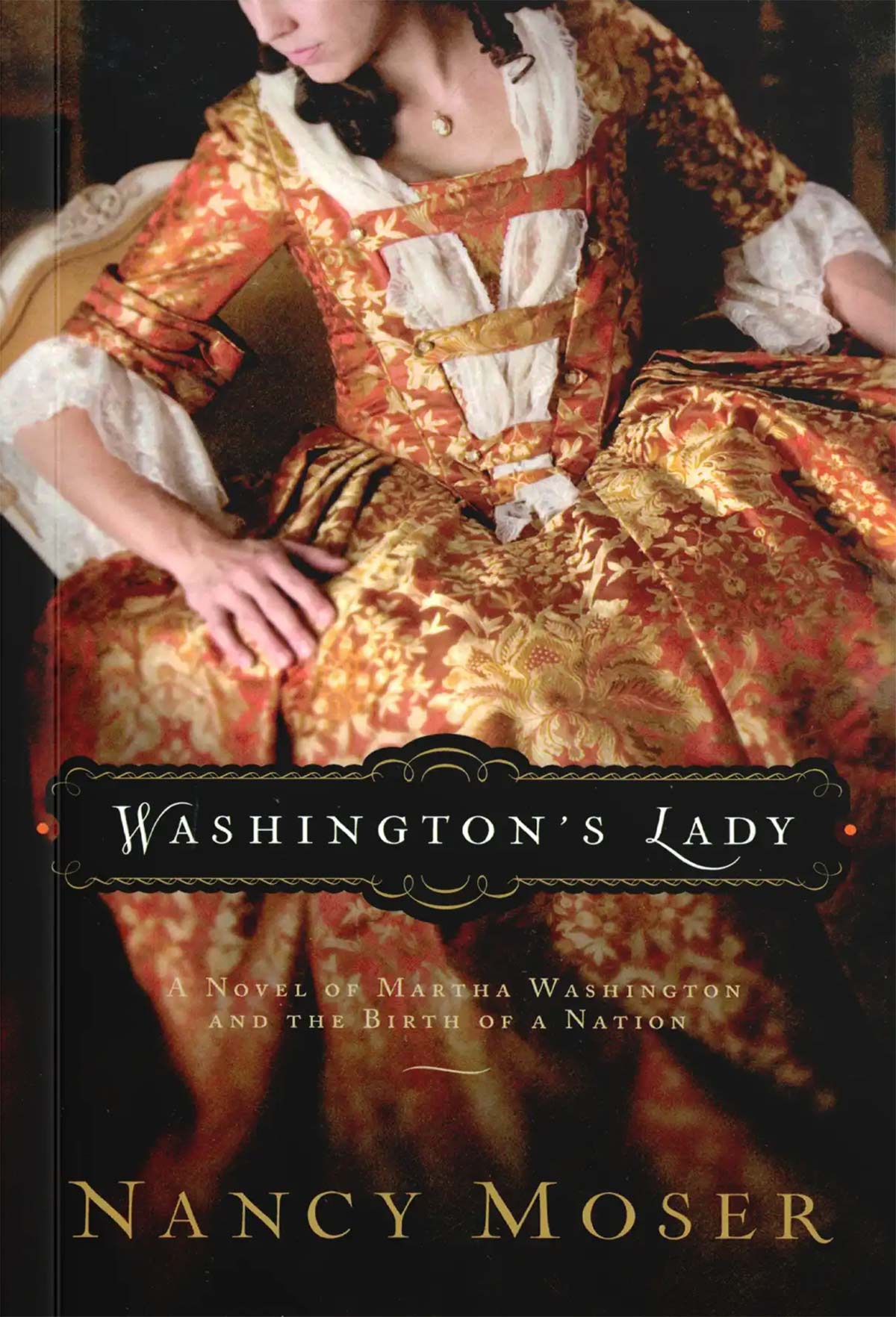 Book cover of Washington's Lady featuring a woman in an ornate 18th-century gown.
